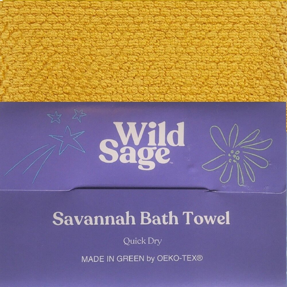 3 YOLK YELLOW Wild Sage Savannah Quick Dry 90% Cotton BATH Towels (Autumn color)